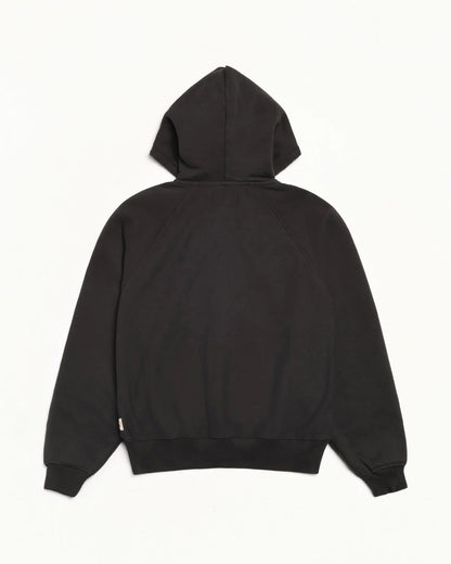 Stussy Relaxed Zip Hood - Washed Black