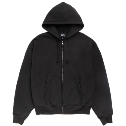 Stussy Cursive Applique Zip Hoodie - Black