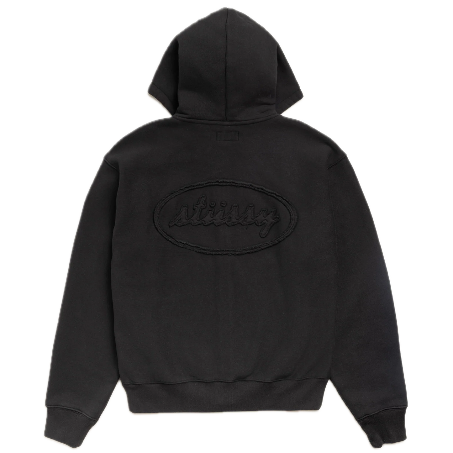 Stussy Cursive Applique Zip Hoodie - Black