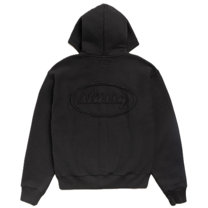 Stussy Cursive Applique Zip Hoodie - Black