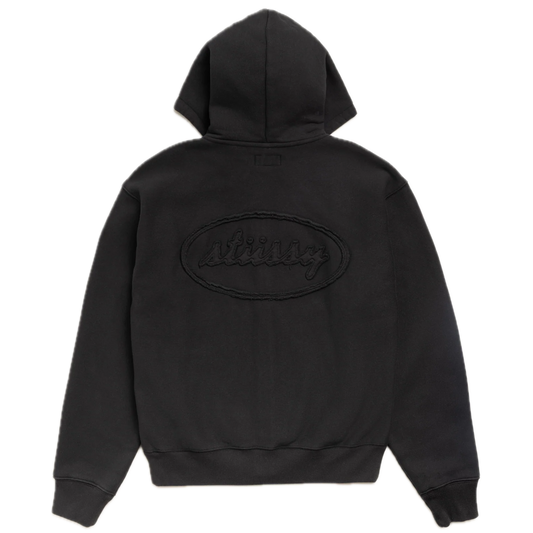 Stussy Cursive Applique Zip Hoodie - Black