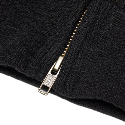 Stussy Brass Zip Knit Hoodie - Black