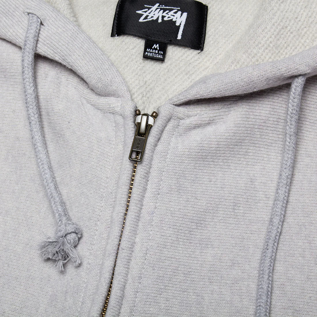 Stussy Brass Zip Knit Hoodie - Ash Heather