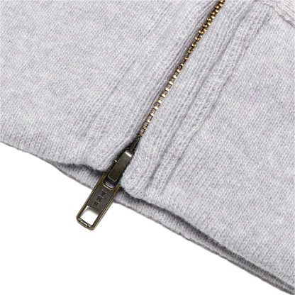 Stussy Brass Zip Knit Hoodie - Ash Heather