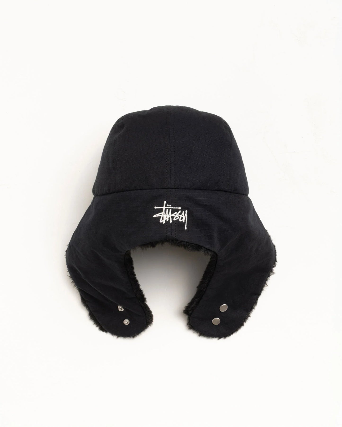 Stussy Ripstop Trapper Cap - Black