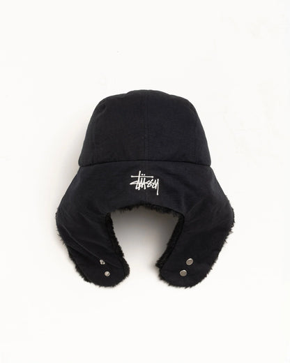 Stussy Ripstop Trapper Cap - Black