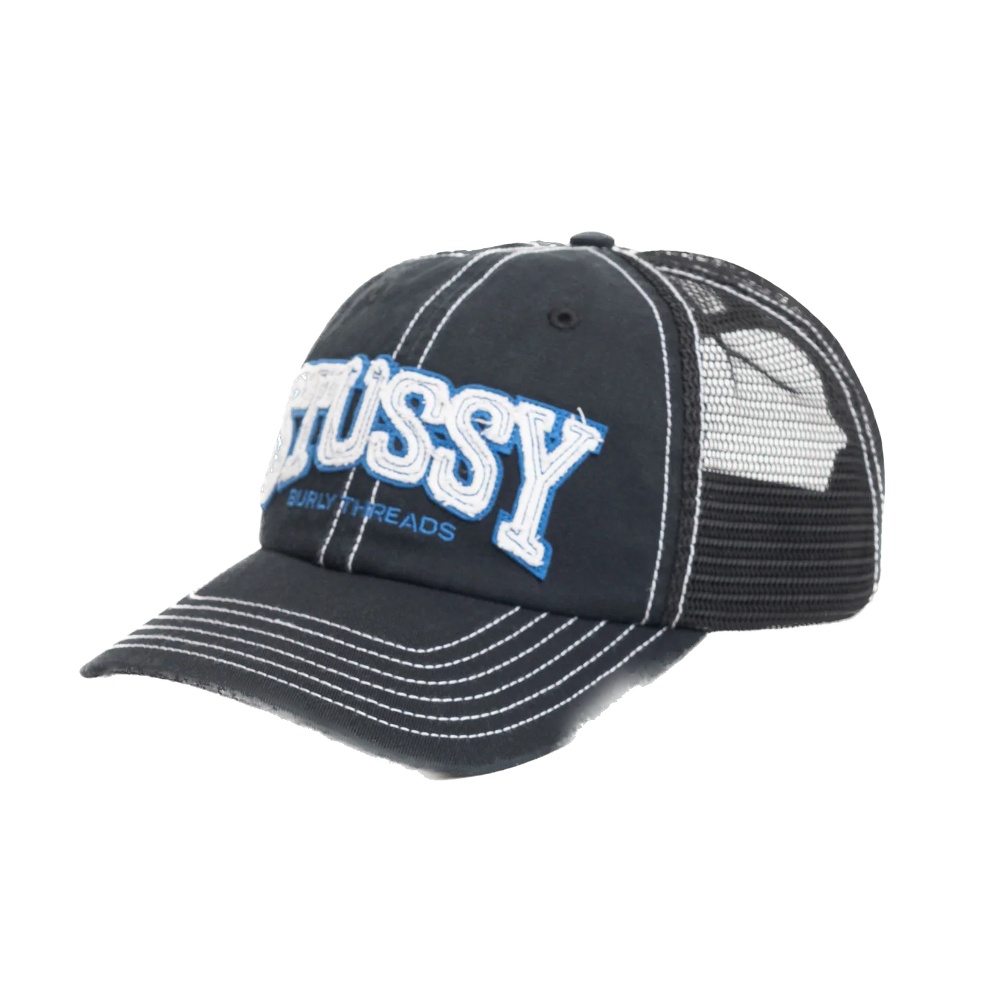 Stussy Md Burly Threads Trucker Cap - Black