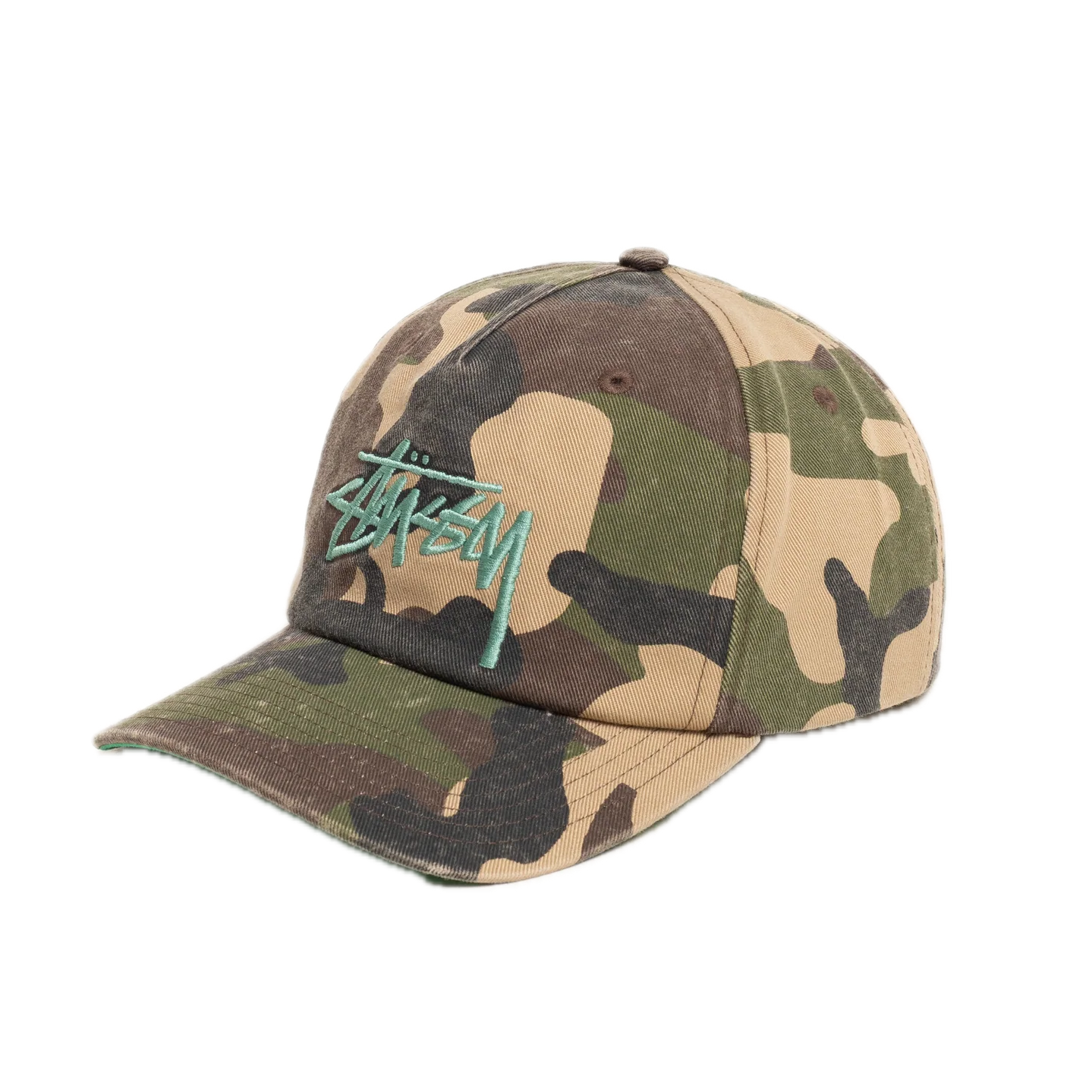 Stussy Big Stock Mid Depth Cap - Woodland Camo