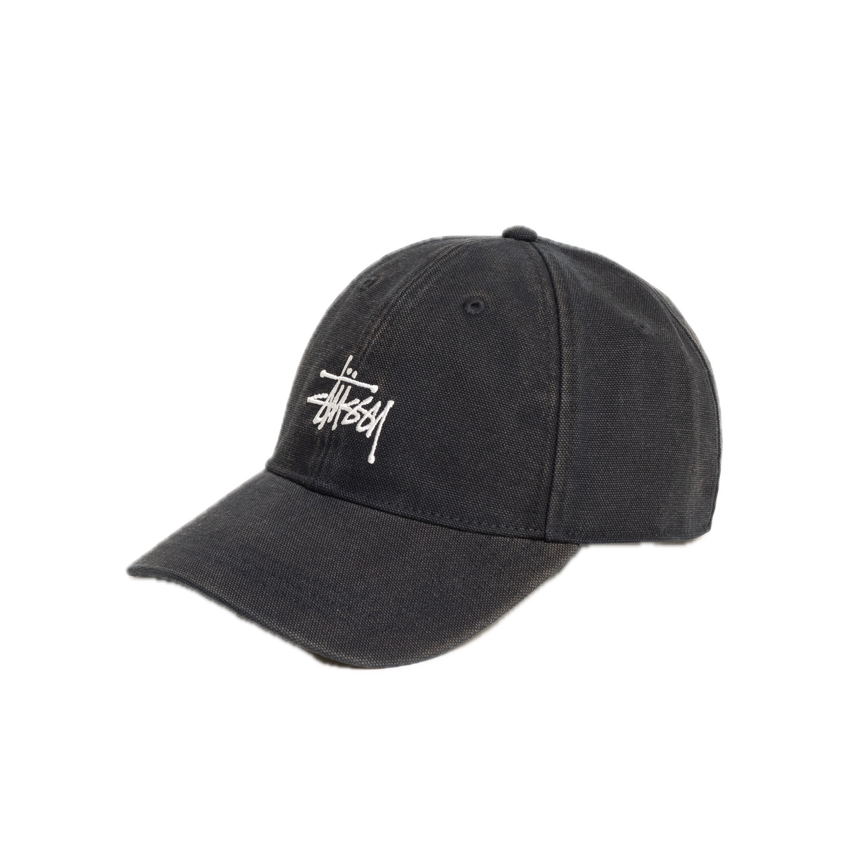 Stussy Low Pro Washed Basic Canvas Cap - Black