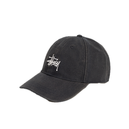 Stussy Low Pro Washed Basic Canvas Cap - Black