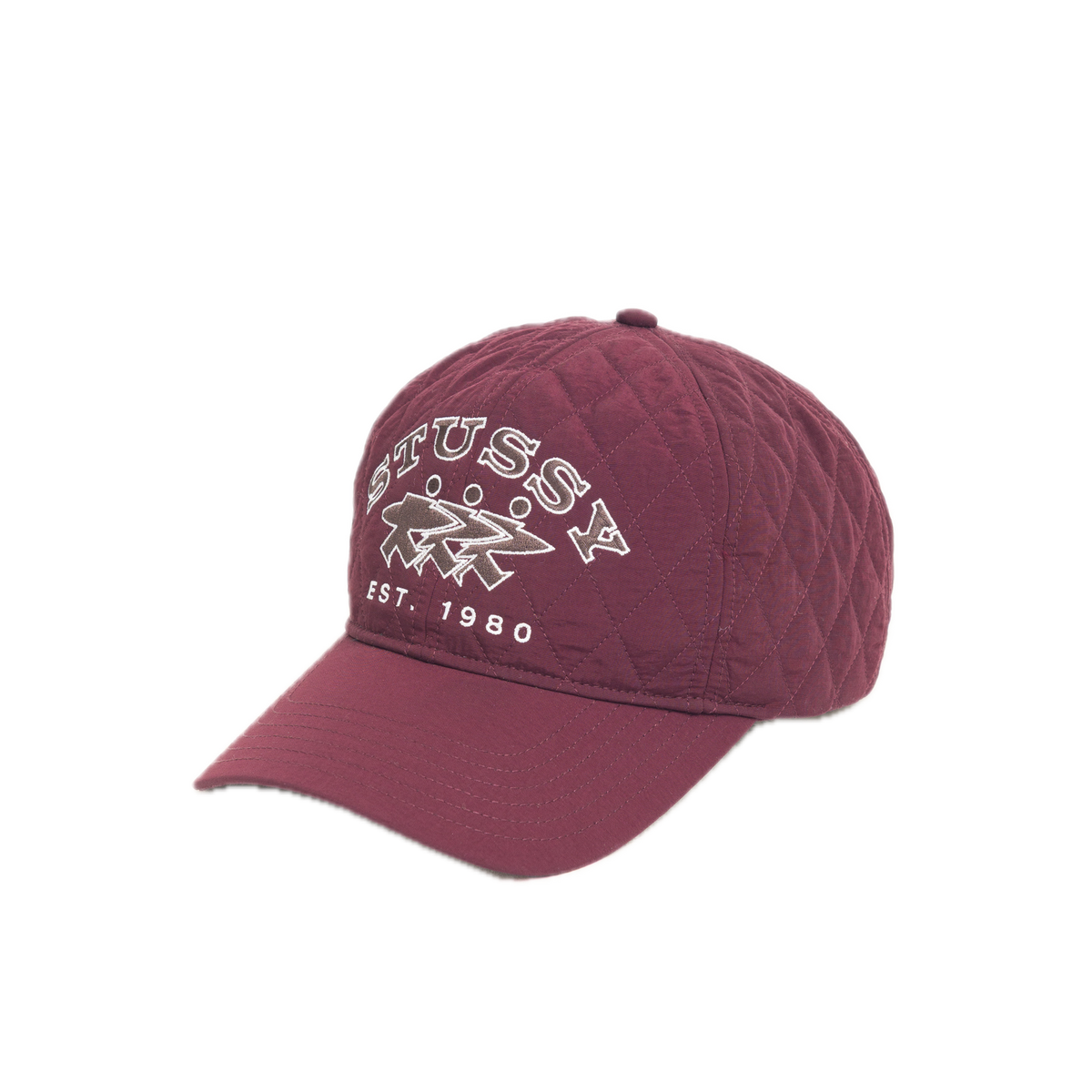 Stussy Mid Depth Quilted Surfwalk Cap - Wine