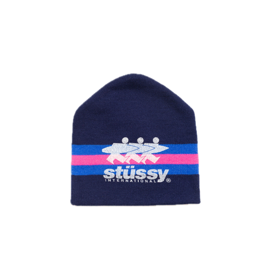 Stussy Stripe Ski Beanie - Navy