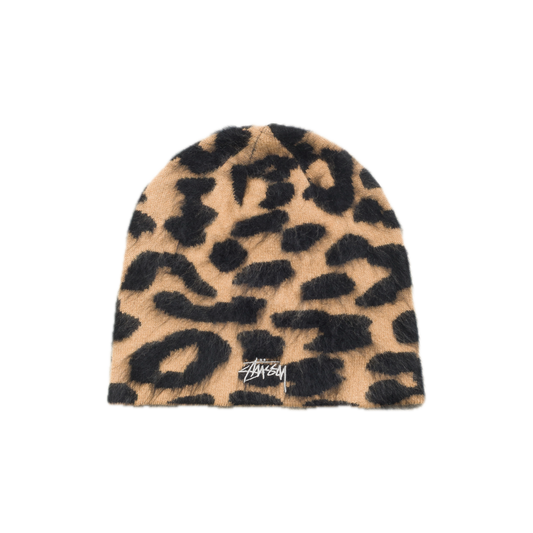 Stussy Cashmere Leopard Skullcap - Caramel