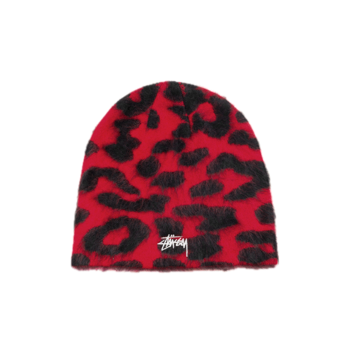Stussy Cashmere Leopard Skullcap - Red