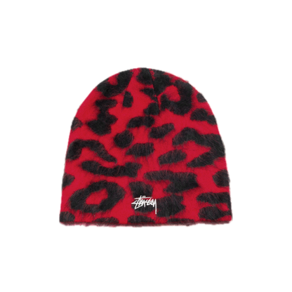 Stussy Cashmere Leopard Skullcap - Red