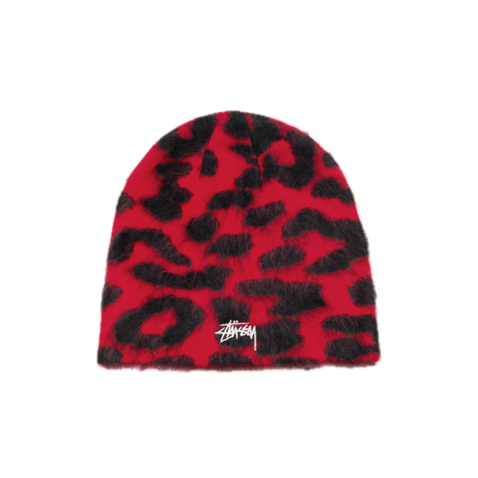 Stussy Cashmere Leopard Skullcap - Red
