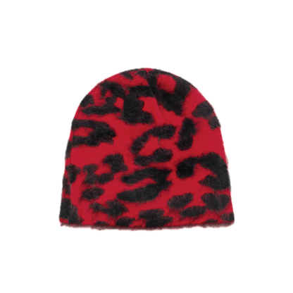 Stussy Cashmere Leopard Skullcap - Red