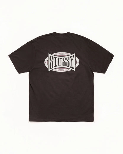 Stussy Champion Oval Pigment Dyed Tee - Faded Black