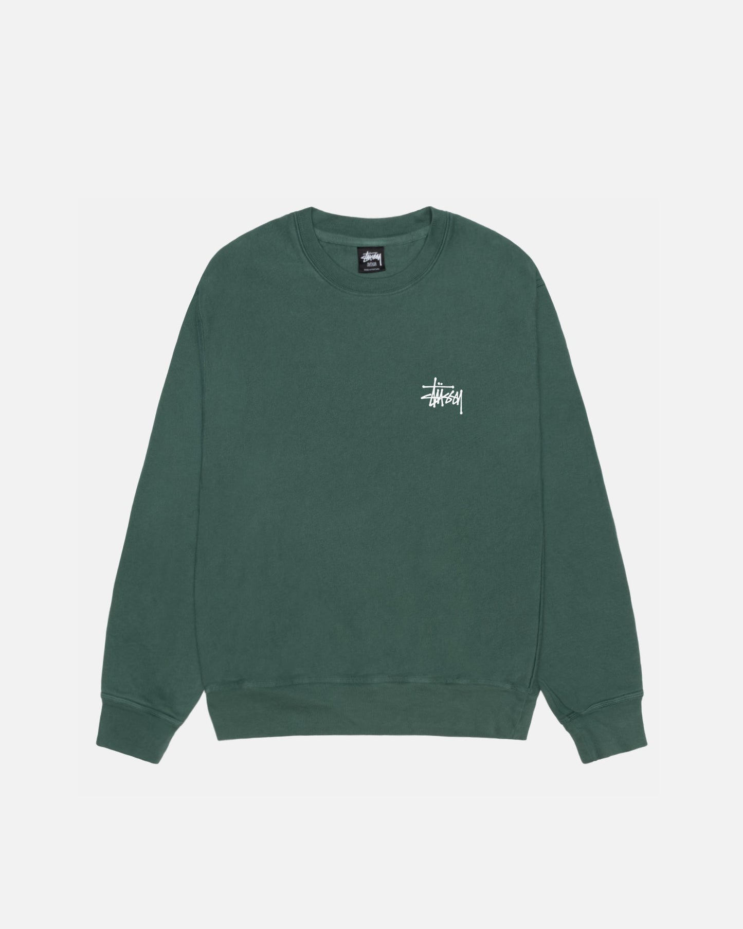 Stussy Basic Pigment Dyed Crewneck - Forest