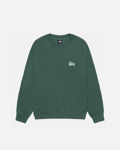 Stussy Basic Pigment Dyed Crewneck - Forest