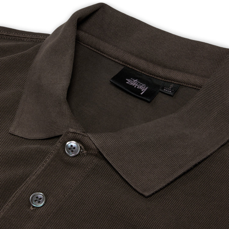 Stussy Pique Pigment Dyed Polo - Brown