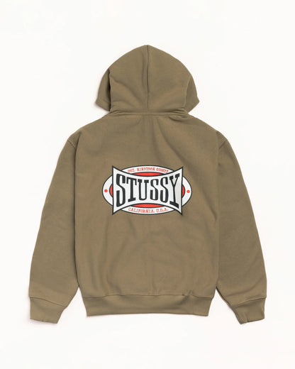 Stussy Champion Oval Zip Hood - Army – Ninetimes Skateshop