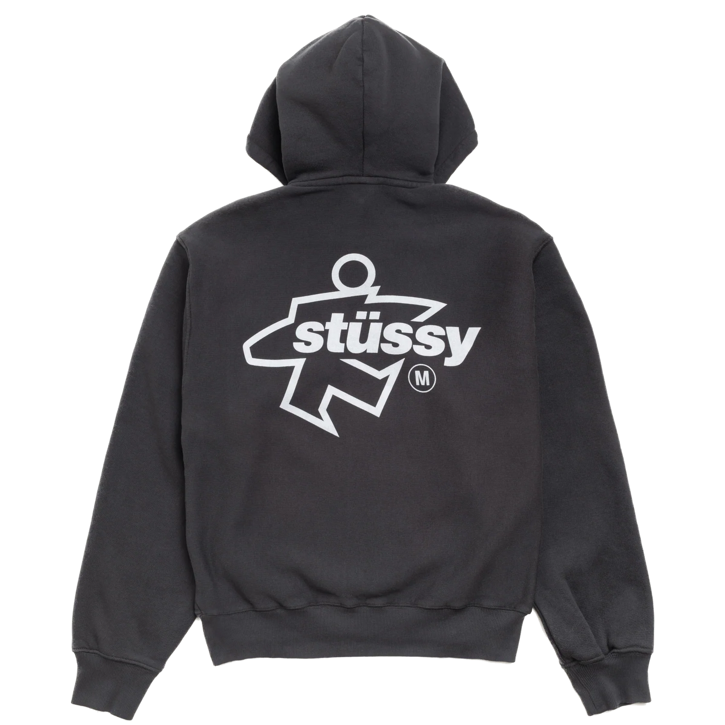 Stussy Surf Size Garment Dyed Zip Hoodie - Faded Black
