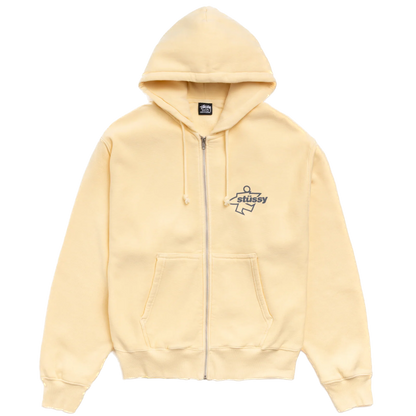 Stussy Surf Size Garment Dyed Zip Hoodie - Gold
