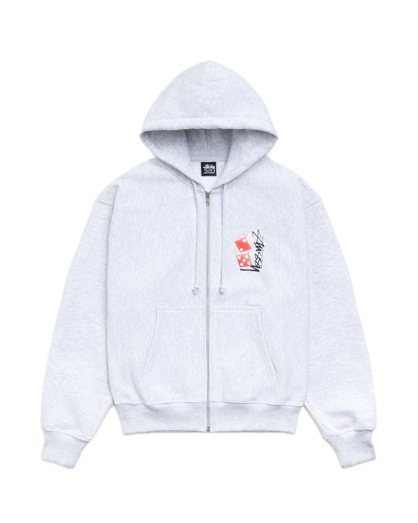 Stussy Tall Dice Zip Hoodie - Ash Heather