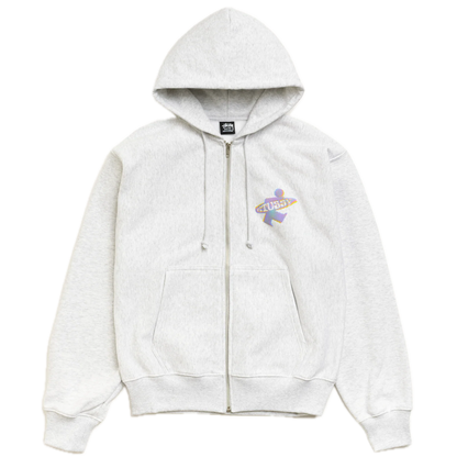 Stussy Dot Surf Zip Hoodie - Ash Heather