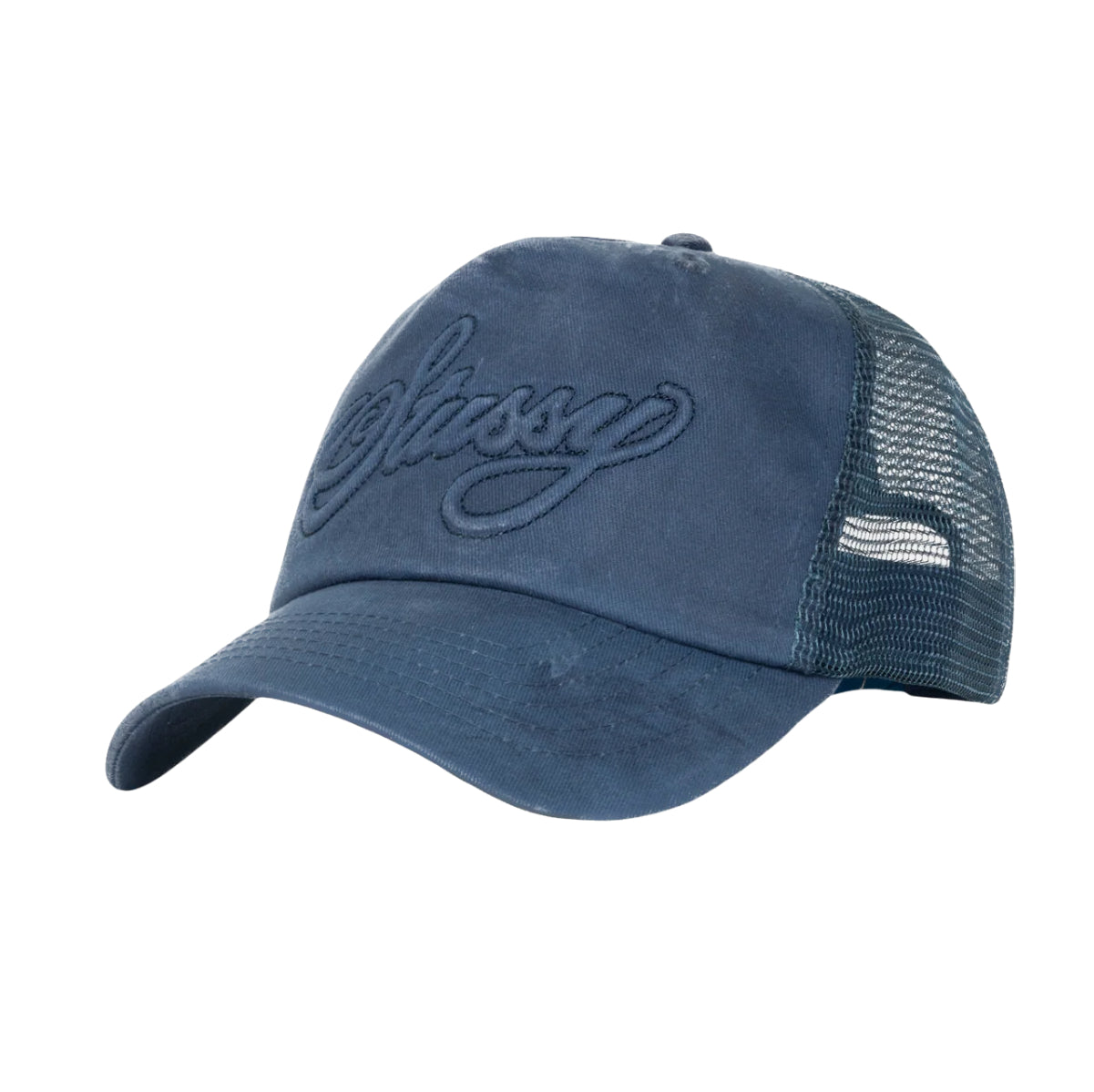 Stussy Cursive Stitch Trucker Cap - Navy