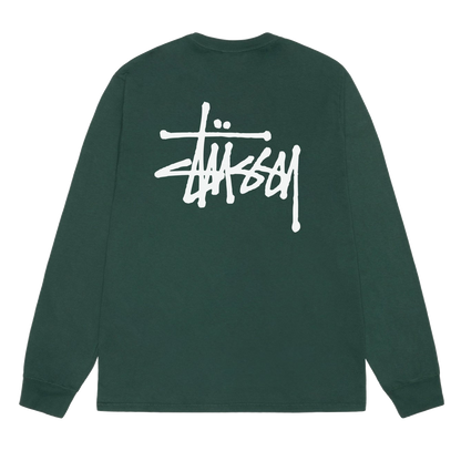 Stussy Basic Pigment Dyed Longsleeve - Forest