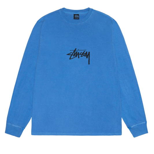 Stussy Small Stock Pigment Dyed Longsleeve -Blue