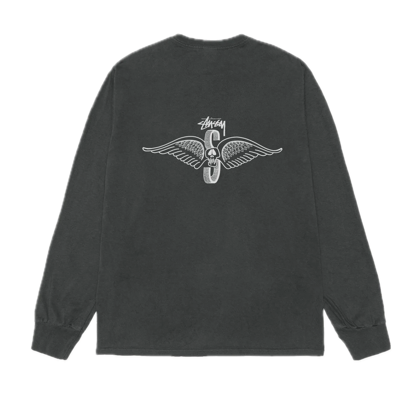 Stussy Skull Wings Pigment Dyed Longsleeve - Black