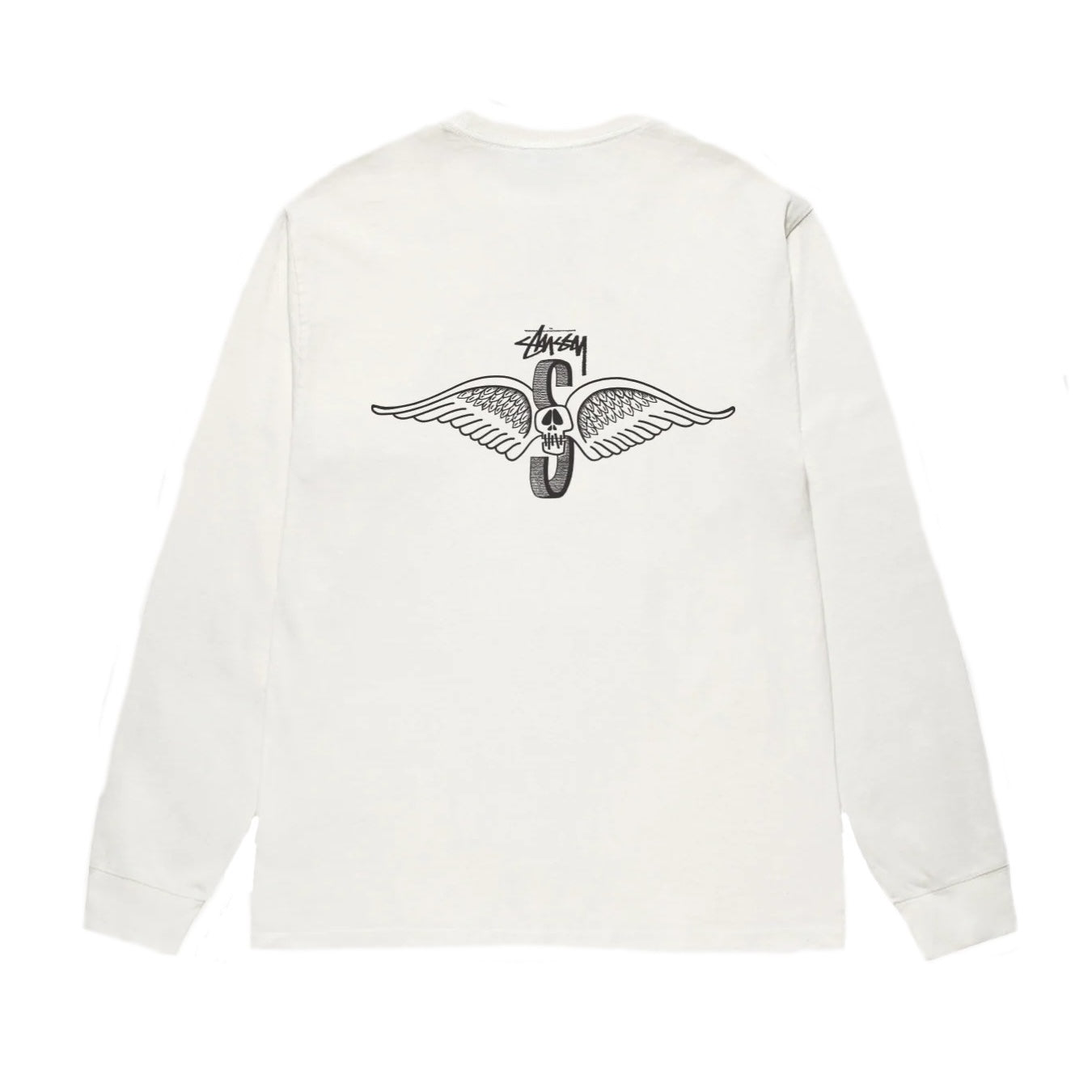 Stussy Skull Wings Pigment Dyed Longsleeve - Natural