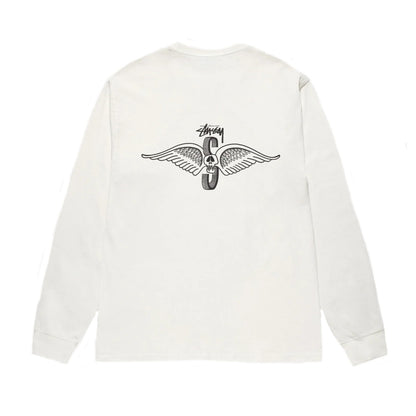 Stussy Skull Wings Pigment Dyed Longsleeve - Natural