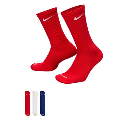 Nike Everyday Plus Cushioned Sock 3-Pack -  Red/White/Blue