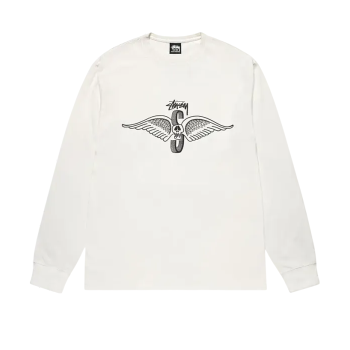 Stussy Skull Wings Pigment Dyed Longsleeve - Natural