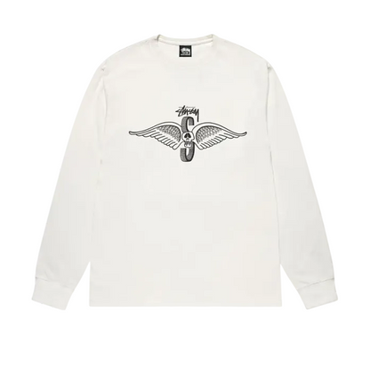 Stussy Skull Wings Pigment Dyed Longsleeve - Natural