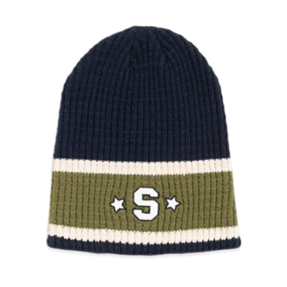 Stussy Varsity S Stripe Skullcap Beanie - Navy