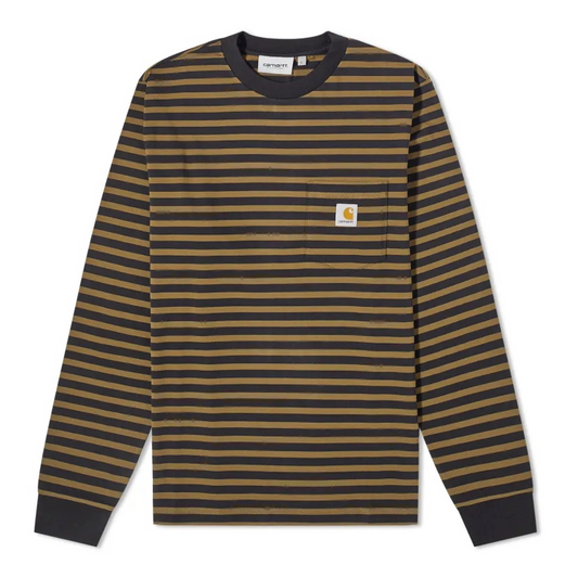 Carhartt WIP Seidler Stripe Longsleeve - Highland/Black