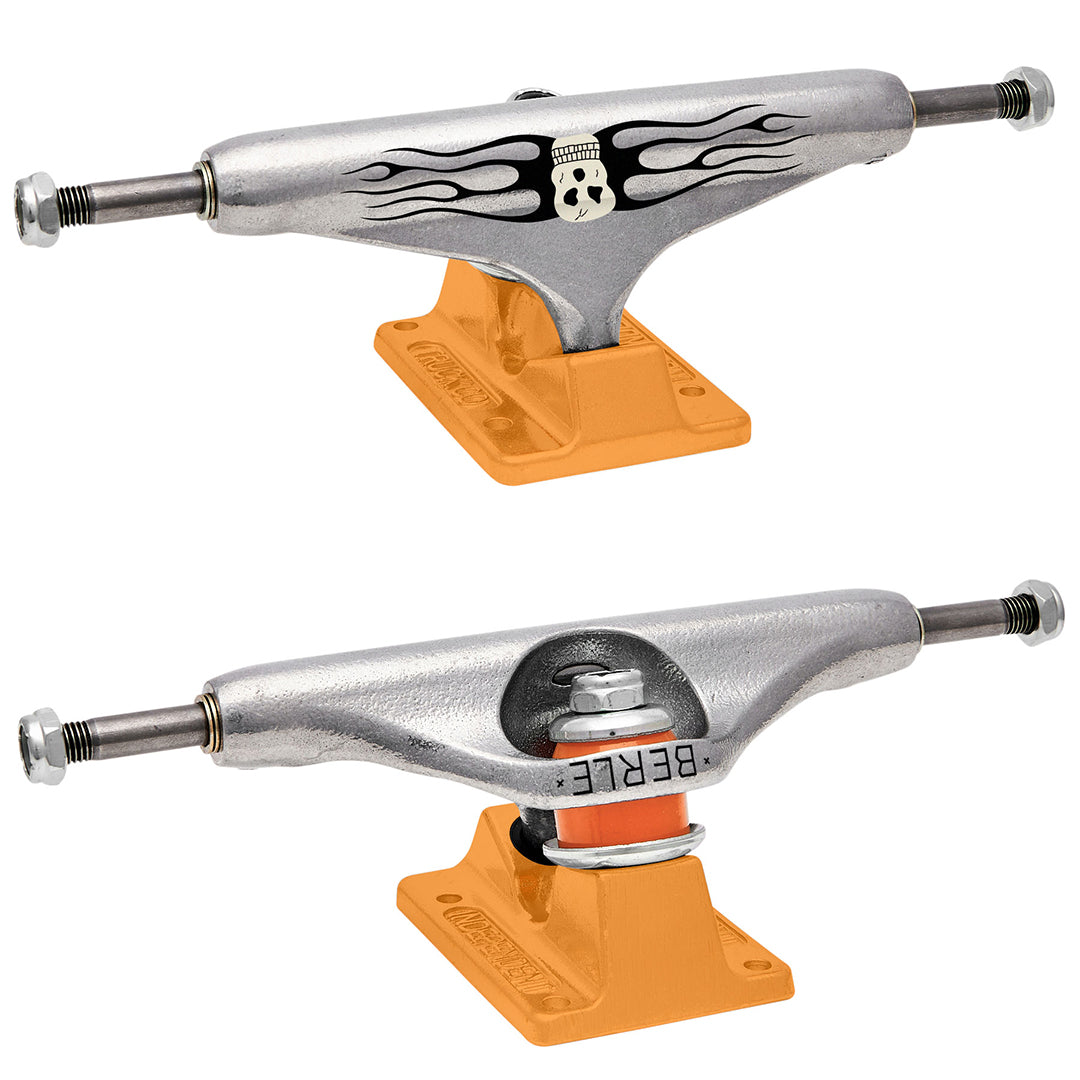 Independent Stage 11 Pro Elijah Berle Skull Trucks - Silver/Orange