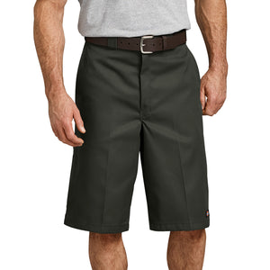 Dickies Loose Fit Flat Front Work Shorts - Olive Green