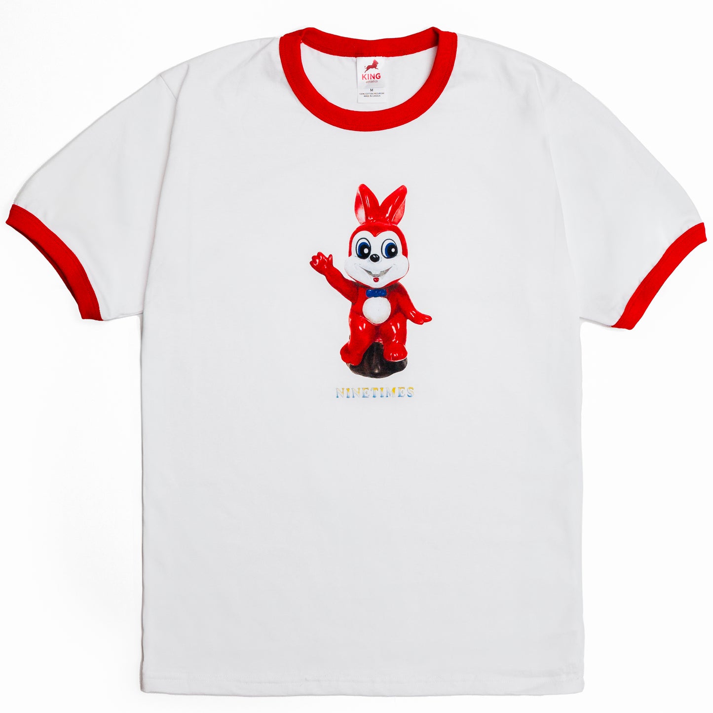 Ninetimes Bunny Ringer Tee - White/Red