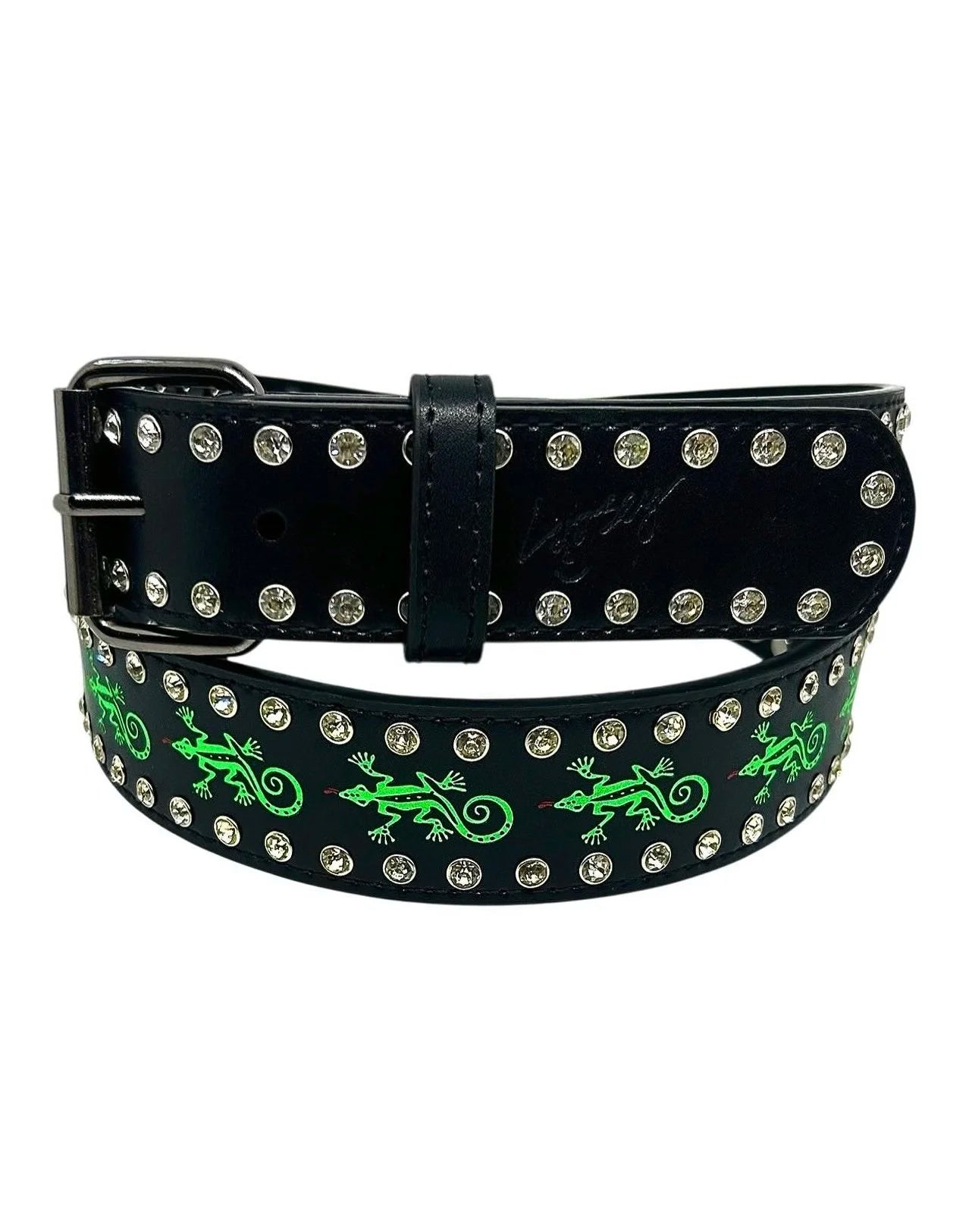Loosey Gecko Rhinstone Belt - Block