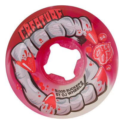OJs DNA Curbsuckers Bloodsuckers Red/Clear Swirl Wheels - 95A 56mm