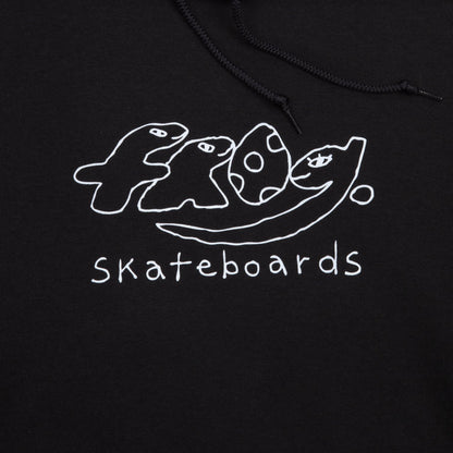 Frog Dino Logo Hoodie - Black