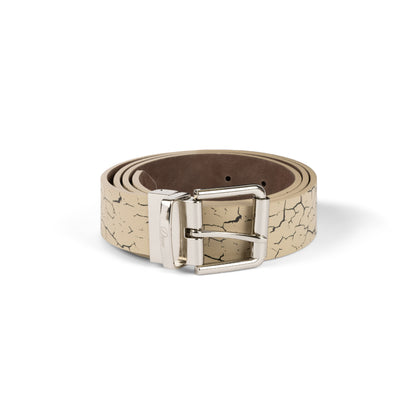 Dime Reversible Leather Belt - Beige/Brown