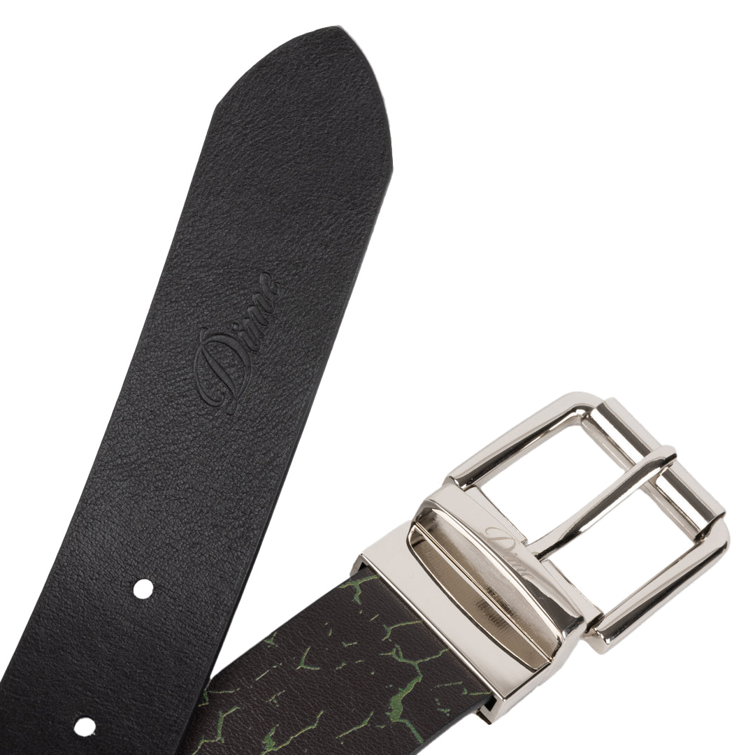 Dime Reversible Leather Belt - Black/Black