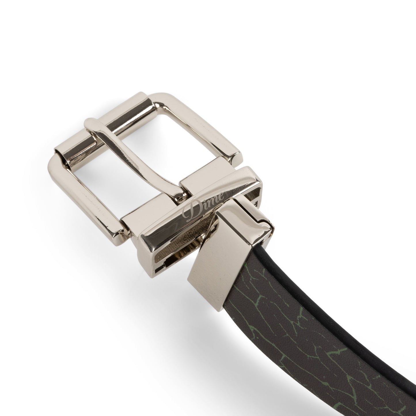 Dime Reversible Leather Belt - Black/Black